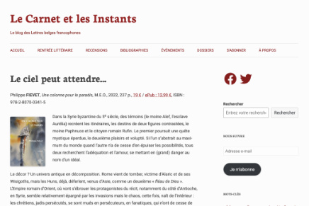 Le ciel peut attendre, Le Carnet et les Instants, 12.09.2022