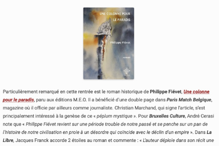 Revue de presse Le Carnet et les Instants, 06.11.2022