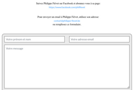 Formulaire email pour contacter Philippe Fiévet