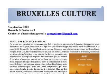 Revue Bruxelles Culture, 09/2023